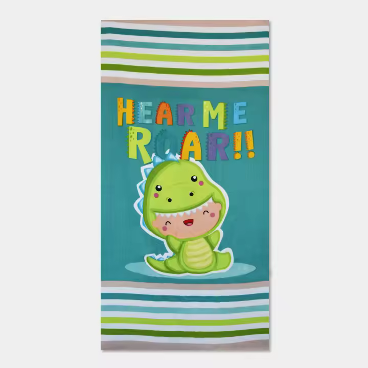Toalla playa infantil Dragón de secado rápido. 70x140 cms. 100% poliéster. Diseño exclusivo. - 1