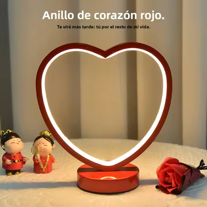 Lámpara De Mesa LED En Forma De Corazón Pequeña Para Habitación Boda Y Día De San Valentín Luz Nocturna Para Novios Blancas Para Lámpara De Mesa HVIERO - 1