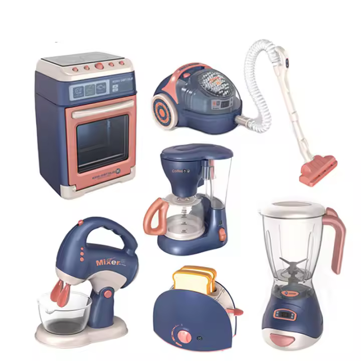 Juego De Juguetes De Cocina Eléctricos Para Niñas Simulación De Aparatos De Limpieza Juguetes Educativos Para Niños Entre 3 Y 6 Años - 1