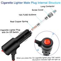 Cable De Extensión Para Encendedor De Coche Timeproof Con Botón De Encendido Y Apagado Correa De Suministro De Energía Universal Accesorios De Coche - details 3