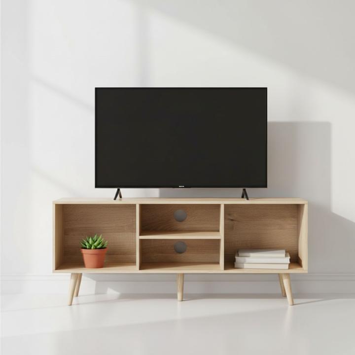 Mueble TV MOBLEKIT Moderno con Estantes y Compartimentos