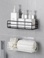 Estante De Almacenamiento Para Baño Y Cocina Organizador Negro Estante De Esquina Sin Perforar Hecho De Hierro Para Ducha - details 3