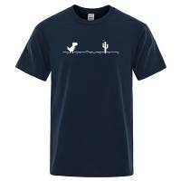 Camiseta De Algodón 100% Para Hombre Con Estampado De Cactus Y Dinosaurio Estilo Casual O-neck Camiseta Básica Para Calle Geeks - details 4