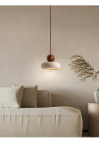 Lámpara Colgante Vintage Con Piedra Amarilla Natural Agate Ideal Para Dormitorio O Restaurante Luz LED Regulable Área De Iluminación 5-10 Metros Cuadrados - details 3