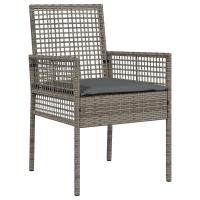Set de Bistro de Jardín de 3 Piezas con Cojines en Gris de Poliratán - details 3
