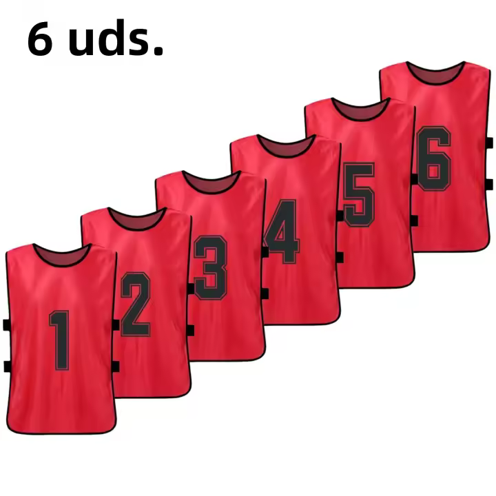 Chalecos De Fútbol Para Adultos 6/12 PCS Rápido Secado Uniformes De Equipo Entrenamiento De Fútbol Con Números Vests De Práctica - 1