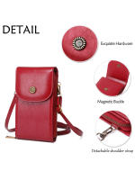 Bolso Bandolera De Cuero PU Con Cierre De Cremallera Y Hebilla Para Mujer Gran Capacidad Con Ranura Para Tarjetas De Crédito Y RFID Protegido - details 3