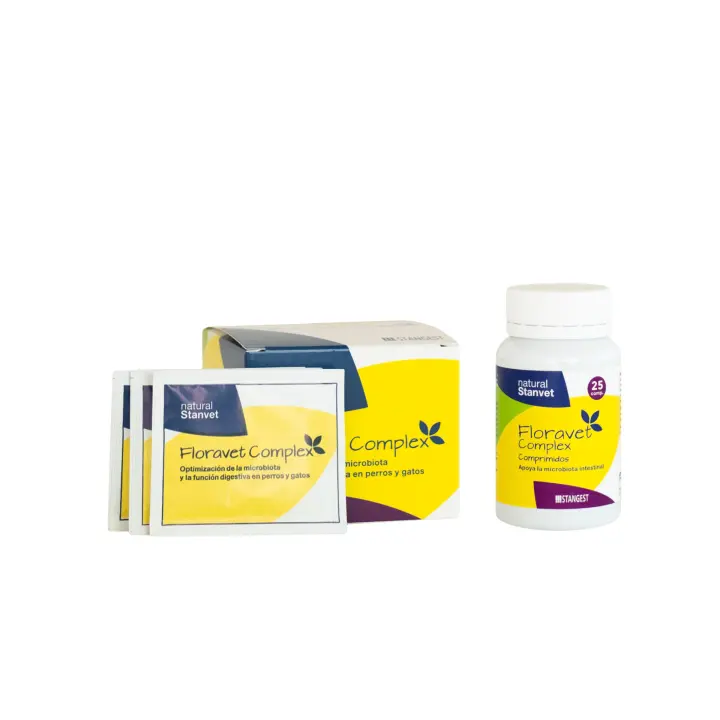 FLORAVET COMPLEX, COMPLEMENTO NUTRICIONAL PARA MASCOTAS, LABORATORIOS STANGEST, OPTIMIZACIÓN FLORA INTESTINAL, MEJORA DE DIGESTIBILIDAD - 1