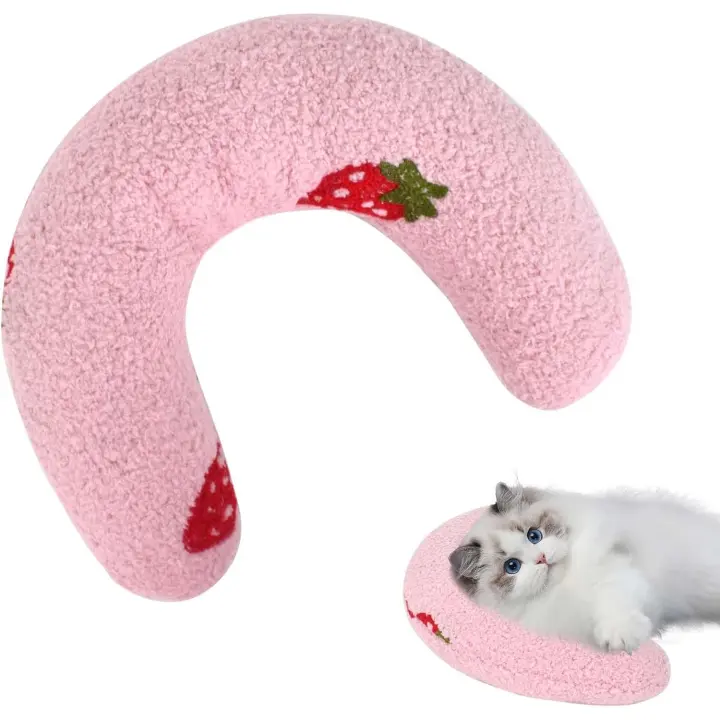 Almohada Media Almohada para Perros y Gatos, Almohada Calmante para Collar Almohadas calmantes para perros, Almohada Calmante para Gatos Esponjosos, Gatitos Cómodos Juguetes para Dormir - 1