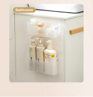 Organizador De Almacenamiento Multifuncional WORTHBUY Estante Para Cocina Colgante Sin Perforar En Plástico Blanco Y Transparente - details 6