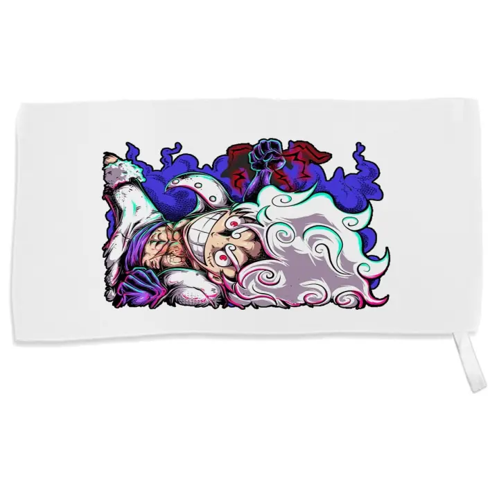 MERCHANDMANIA TOALLA PEQUEÑA ABSORBENTE Monkey D Luffy gear 5 five one piece fruta diablo gomu suave personalizada con cinta elastica - 1