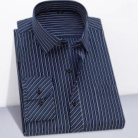 Camisa De Algodón Para Hombre Con Mangas Largas Y Rayas Estilo Casual Y Negocios En Rojo Gris Azul Naranja Tallas S a 9XL - details 14