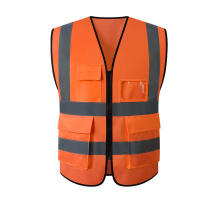 Chaleco De Seguridad Reflectante Para Verano Visibilidad Alta Con Bolsillos Cremallera Para Trabajo Nocturno Y Construcción Sin Mangas Unisex - details 4