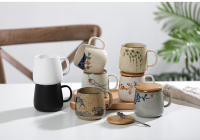 Taza De Café Cerámica Japonesa Retro De 350ml Con Tapa Y Cuchara Taza De Leche Para Desayuno Resistentes Al Calor Para El Hogar Vaso De Té Regalo - details 10
