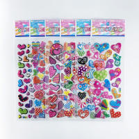 Pack De 12 Pegatinas De Corazón 3D Lindo Para Niños Estuche De PVC Con Burbujas DIY Juguete De Incentivo Para Niños - details 2