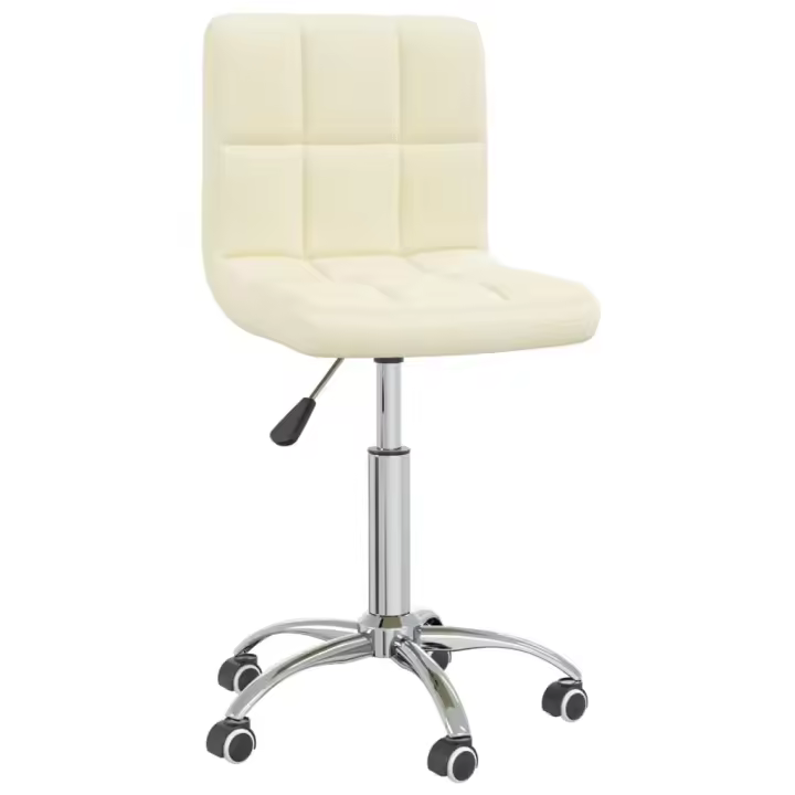 vidaXL Silla de oficina giratoria de tela color crema - 1