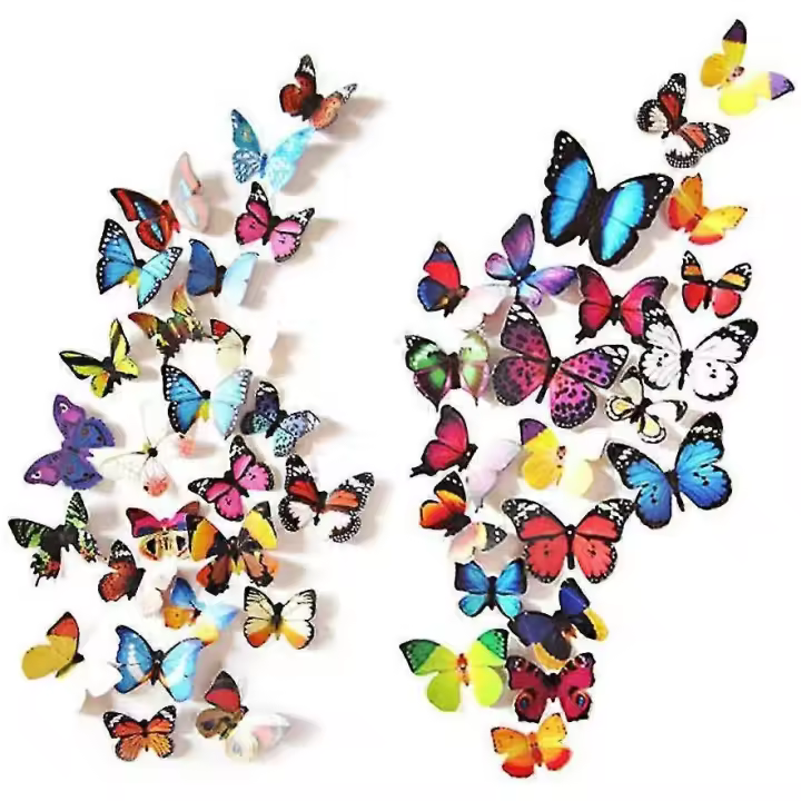 80pcs Butterfly Wall Decals - 3d Butterflies Decor For Wall Removable Mural Stickers Home Decoration Kids Room Bedroom Decor - 1