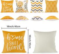 Juego de 4 Fundas de asiento de 45x45 cm, con inscripción «Home Sweet Home», Funda Decorative para sofá con Cremallera Oculta, Navidad - details 1
