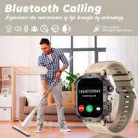 Reloj inteligente Frecuencia cardíaca y presión arterial Rastreador de actividad del sueño Reloj inteligente resistente al agua para exteriores de 1,96 pulgadas Más de 100 modos deportivos Llamadas Bluetooth (para iOS Android) - details 5