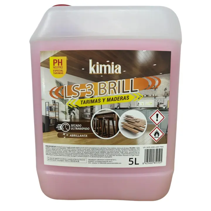 KIMIA LS-3 BRILL LIMPIADOR PH NEUTRO ESPECIAL PARA TARIMAS Y MADERA SECADO RAPIDO Y ABRILLANTADOR - 1