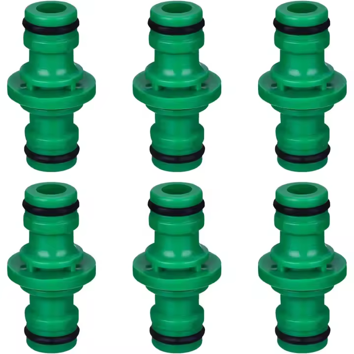 6 piezas doble macho conector de manguera accesorios de manguera para unirse tubo de manguera de jardín (verde) - 1