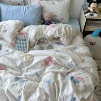 Bed Linen Butterflies 135 x 200 cm 2-Piece Girls Colourful Butterfly Flowers Bedding Sets Soft Washed Microfibre Duvet Cover with Pillowcase 80 x 80 cm Zip - details 4