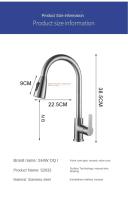 Grifo De Cocina Con Mangue De Retiro En Acero Inoxidable Terminado Pulido Y Niquelado Monohole Grifo De Piscina Con Roce Negro Y Cromo - details 10