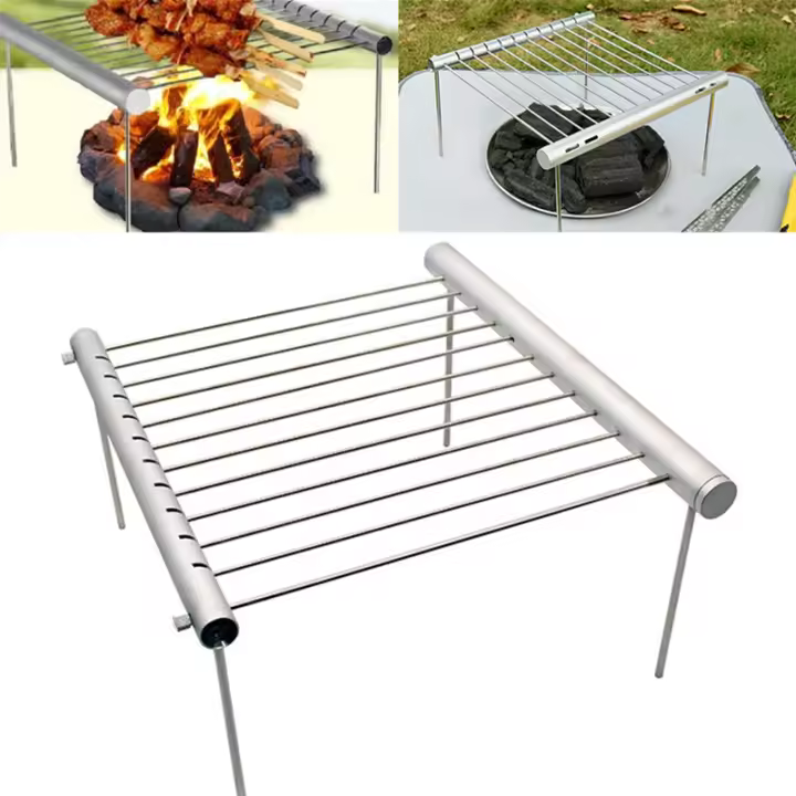 Mini Barbacoa Portátil Grill De Acero Inoxidable Plegable Accesorios De Barbacoa Para Uso En Hogar Parque Tipo De Asador De Carbón Con Altura Ajustable Y Diseño De Oxígeno Depleción - 1