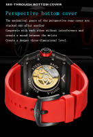 Reloj De Moda Lujo Para Hombres ONOLA Marca Automático Completo Resistente Al Agua Con Caja Hueca Y Correa De Plástico Estilo Casual - details 8