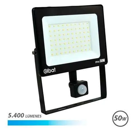 Foco LED 50W con Sensor de Movimiento y Luz Fría 6.500K - Vida Útil 30.000-50.000 Horas - Ángulo de Iluminación 120º - Protección IP44 - 1