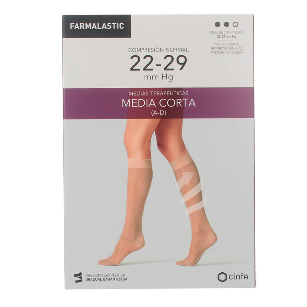 Farmalastic Media Corta Normal Negra Talla Mediana