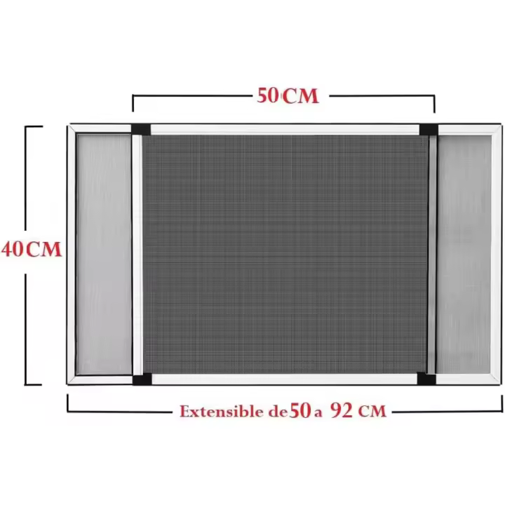 Maxia Market - Mosquitera con Marco extensible de aluminio adaptable a ventanas, anti-insectos (mosquitos o moscas) - 1