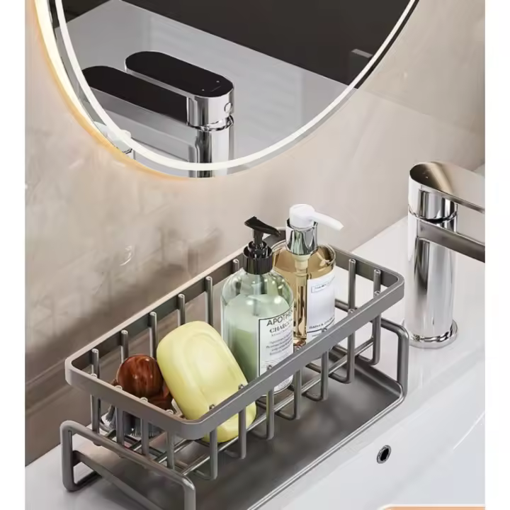 Organizador De Cocina En Acero Inoxidable Con Relleno Para Esguinces Y Portajabón Soporte Multicapa Para Filtro Y Almacenamiento En La Cocina - 1