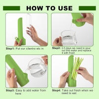 Botella De Conservación De Verduras Y Hierbas Para Nevera Contenedor De Almacenamiento Familiar Para Alimentos Tamaño Mediano Material ABS - details 4