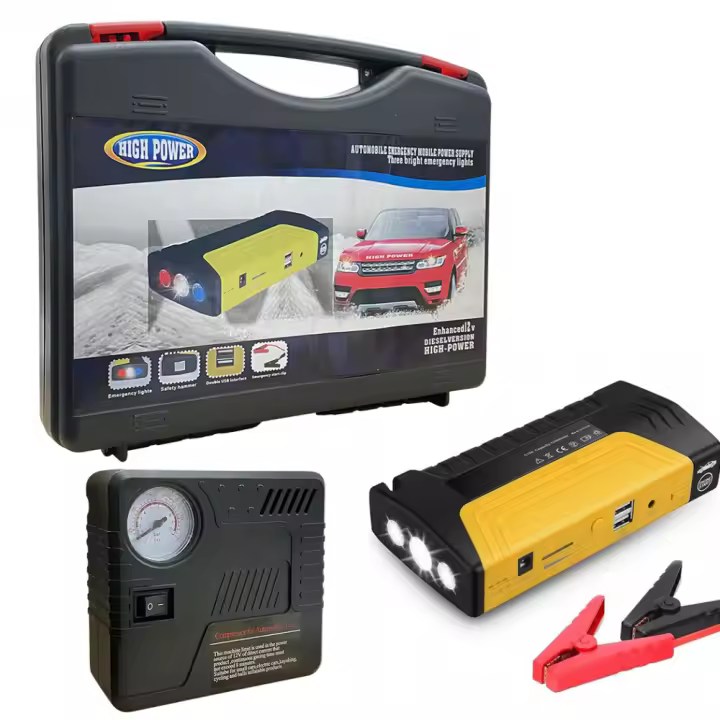 Mediawavestore 70178 Jump Starter para Coche 50800mah - Arrancador de Motor y Compresor de Neumáticos - 1