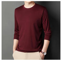 Camiseta De Manga Larga Para Hombre En Color Sólido Cuello Redondo Camisa Polo Casual Algodón Transpirable Para Primavera Y Otoño - details 8