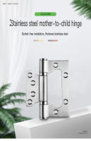 2PCS Juntas De Puerta De Acero Inoxidable De 4 Pulgadas Bisagra Silenciosa Con Rodamientos Engrosados Accesorios De Hardware Para Puertas De Madera Y Ventanas - details 0