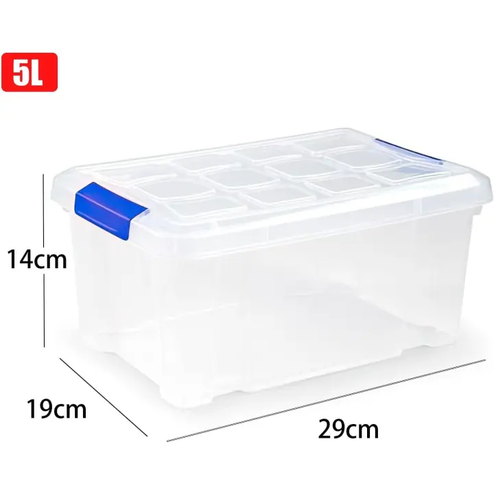 Caja de Almacenaje con todos tamaños plástico de alta calidad, reutilizable y reciclable resistente con tapa ,cierres y ruedas 5/12/16/25/30/31/35/36/46/55/56/57/61litros marca PlacticForte - 1