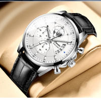 Reloj De Pulsera Para Hombre Automático Resistente Al Agua Con Luminiscencia Y Calendaría Reloj De Cuarzo Moda Casual Con Correa De Cuero Display Analógico-Digital - details 4