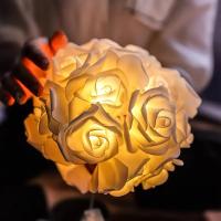 Luces De Rosas Románticas Con 10/20 LED Para Decoración De Bodas Y Fiestas Guirnalda De Flores Artificiales Lámpara Nocturna De Fairy Light - details 3