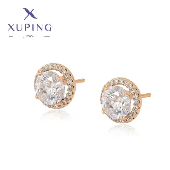 Pendientes De Estilo Clásico Para Mujer Xuping Joyería Nueva Colección Elegante Geometría Color Oro Único Regalo De Navidad - 1