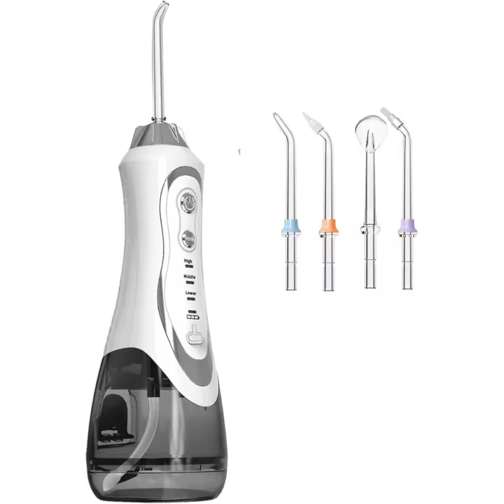 Cecodadi-Limpiafondos de agua para dientes - 4 modos Irrigador bucal dental portátil y recargable Suministros personales de higiene bucal Limpia dientes de agua para el hogar y viajes - 1