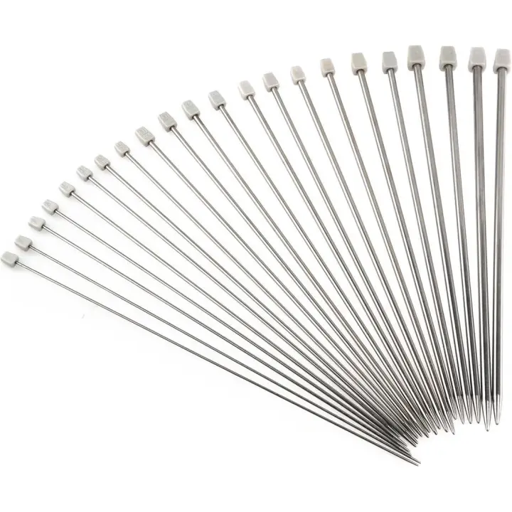 11 pares de agujas de punto PIXNOR en acero inoxidable, de 14 pulgadas en tamaños desde 2 mm hasta; 8 mm - 1