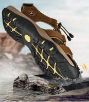 Sandalias De Verano Para Hombre En Cuero Genuino Zapatos Casuales Para Exterior Sandalias De Cuero Para Playa Zapatos Romanos Talla Grande 38-48 - details 3