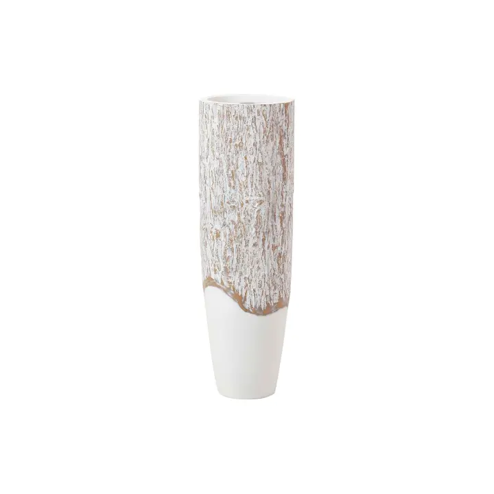 Adda Home Florero Resina Blanco Marron 19x19x60 Cm - Pieza Decorativa - 1