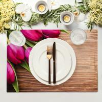 Juego De 4 Tapetes De Comedor Con Patrón Floral Tema De Verano Colores Vibrantes Para Madera Tapete De Mesa Para Decoración Interior - details 12