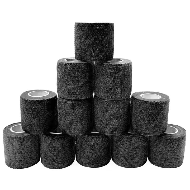 Vendaje autoadhesivo elástico para las mujeres, Vendaje Deportivo Fijo de 5 cm, 12 piezas, color Negro - 1