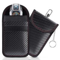 Bolsa Faraday Para Llave De Coche Protector De Caja De RFID Bloqueador De Señal Anti-Robo De Doble Capa De Fibra De Carbono - details 0