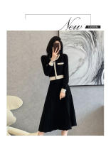 Vestido De Punto Largo Con Cuello Redondo Y Bolsillos Estilizado Alto A-line Para Mujer Vestido De Suéter De Otoño E Invierno Nuevo 2024 - details 1