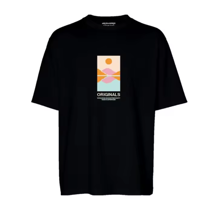 Jorlafayette 12255640 Tee Ss Crew Neck 1 Fst Ln Black de Jack & Jones - 1